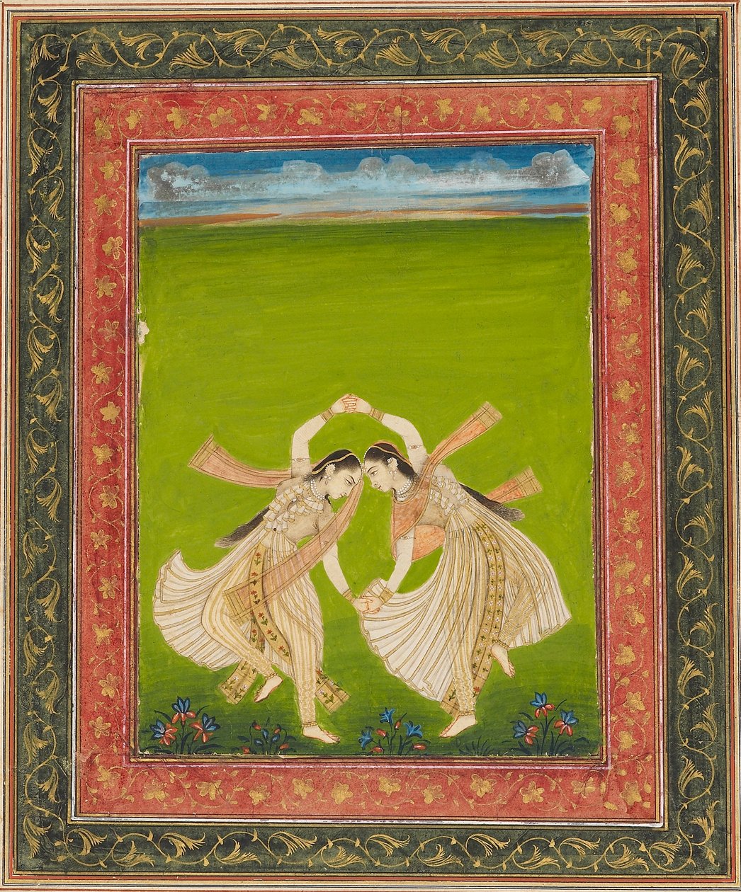 Et par piger, der leger phugadi, 1700-tallet af Unbekannt