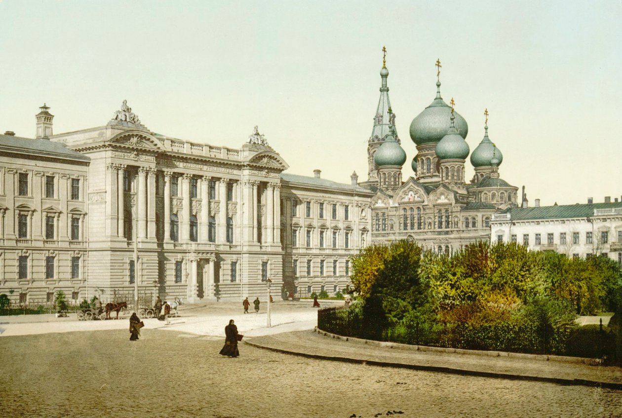 Retfærdighedspaladset og St. Panteleimon-klosteret, Odessa, Rusland, c1880