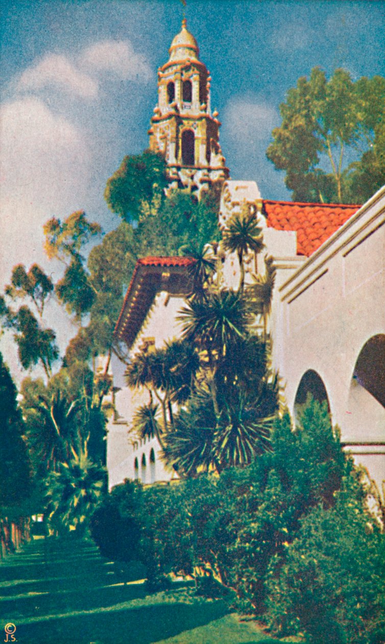 Palace of Science og California Tower, c1935 af Unbekannt