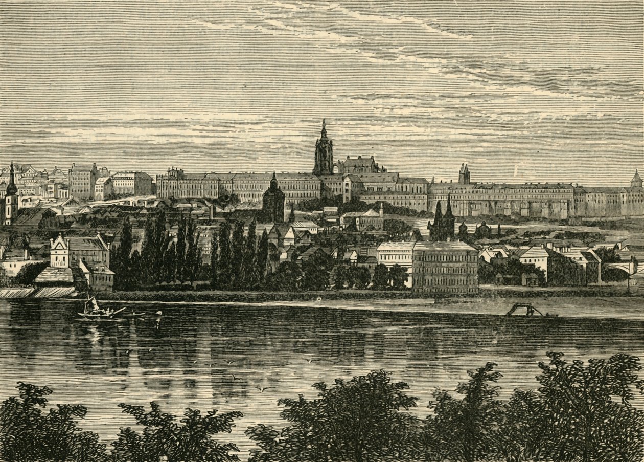 Palace of the Bohemian Kings and Cathedral of Hradschin, Prag, 1890. af Unbekannt