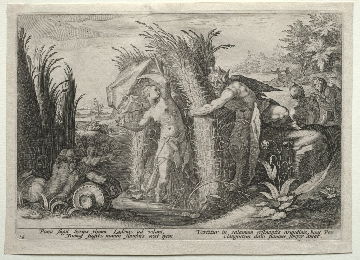 Pan Pursuing Syrinx, ca. 1589. af Unbekannt