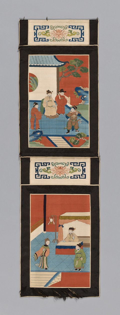 Panel til en skærm, Kina, Qing-dynastiet 1644-1911, 18751900. af Unbekannt