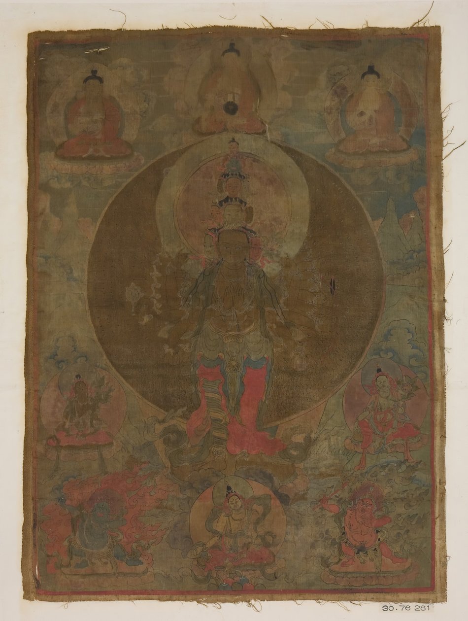 Panel fra maleri af en tusindarmet guanyin, dato ukendt. af Unbekannt