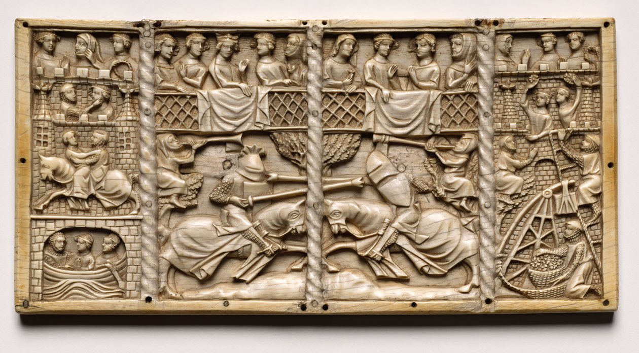 Panel fra en kiste med scener fra høviske romancer, ca. 1330-1350 eller senere. af Unbekannt