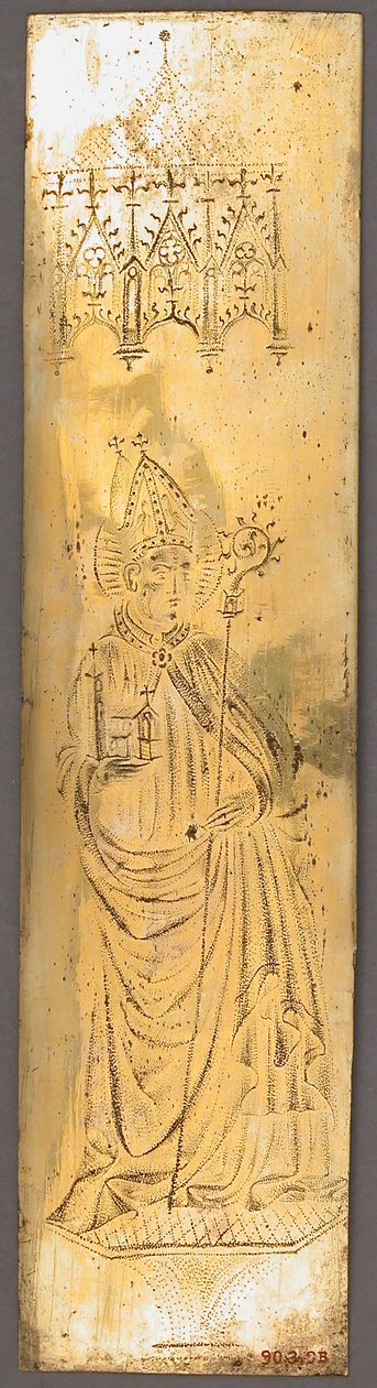 Panel fra en triptykon med biskop Saint, tysk, midten af 1400-tallet. af Unbekannt