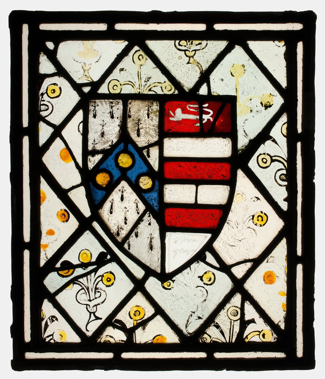 Panel med Heraldic Shield of Johnson, britisk, ca. 1500. af Unbekannt