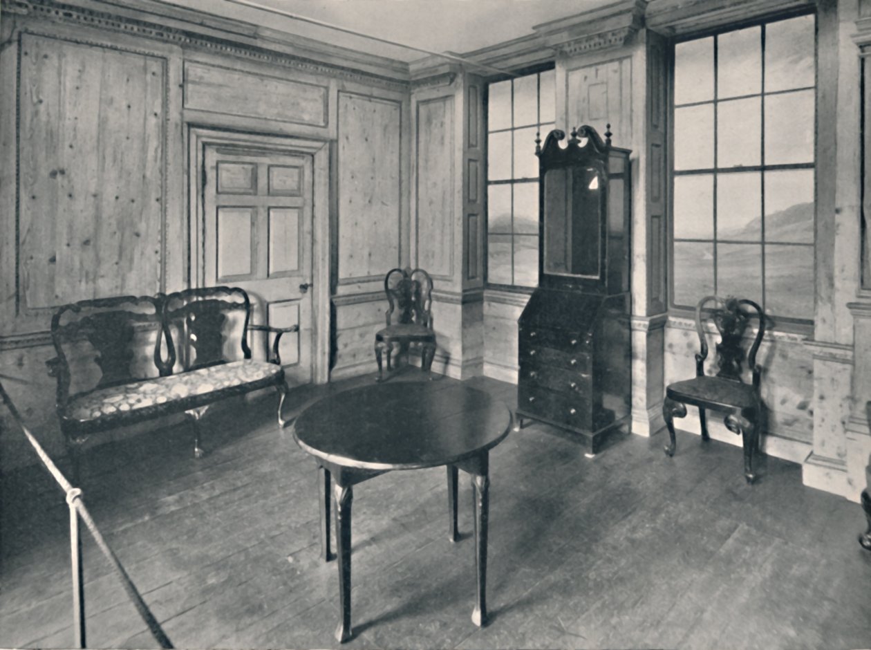 Rum med paneler, dateret omkring 1740, med møbler for det meste fra Queen Anne-perioden, 1927 af Unbekannt