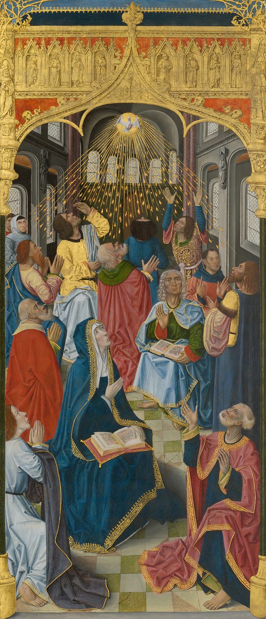 Paneler fra højalteret i Charterhouse of Saint-Honoré, Thuison-les-Abbeville: Pinse... af Unbekannt
