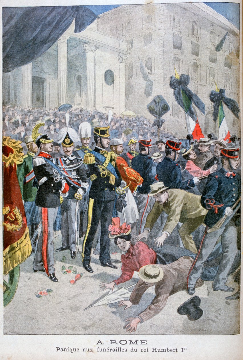 Panik ved kong Humberts begravelse, Rom, 1900 af Unbekannt