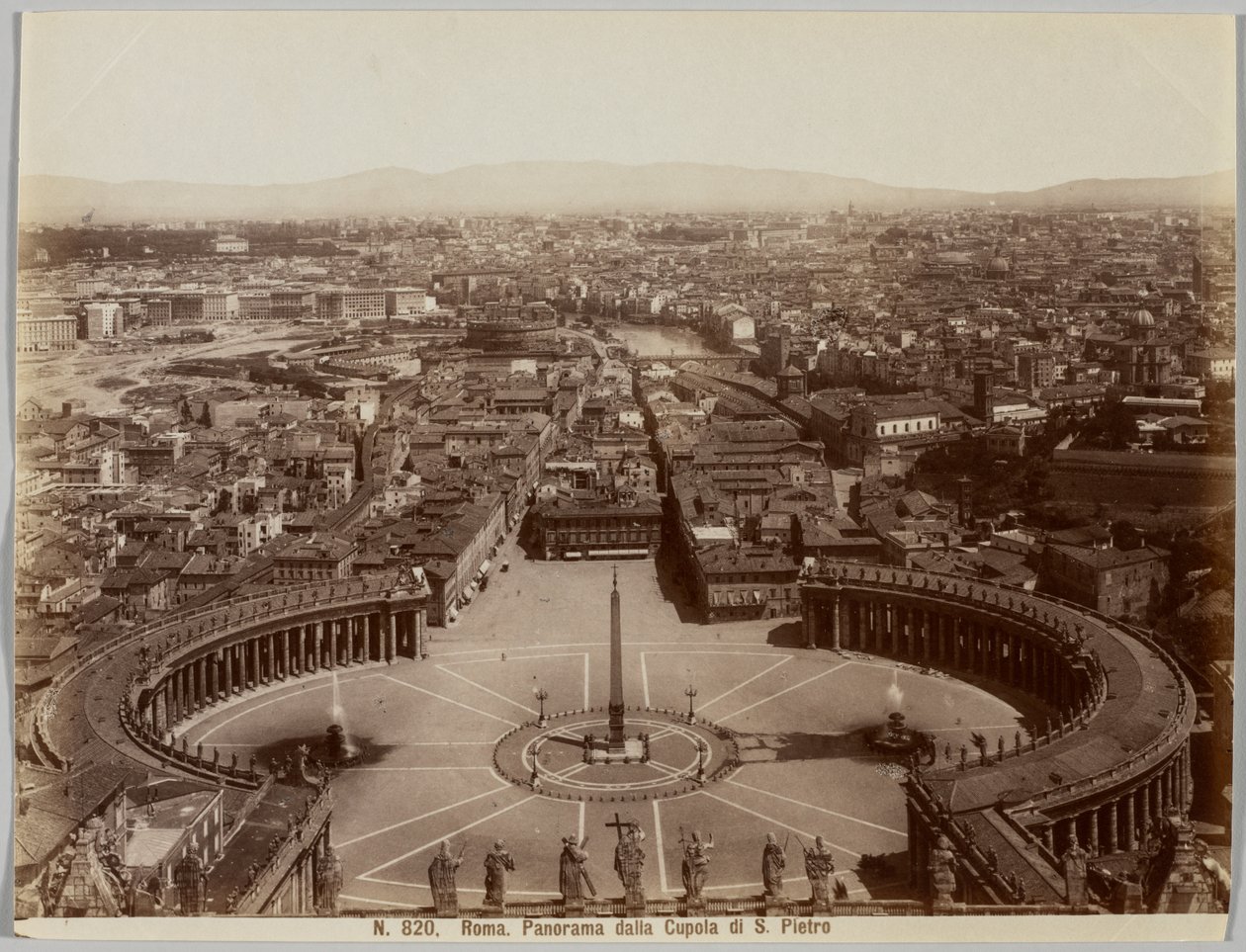 Panorama fra Peterskirken, Rom, ca. 1860