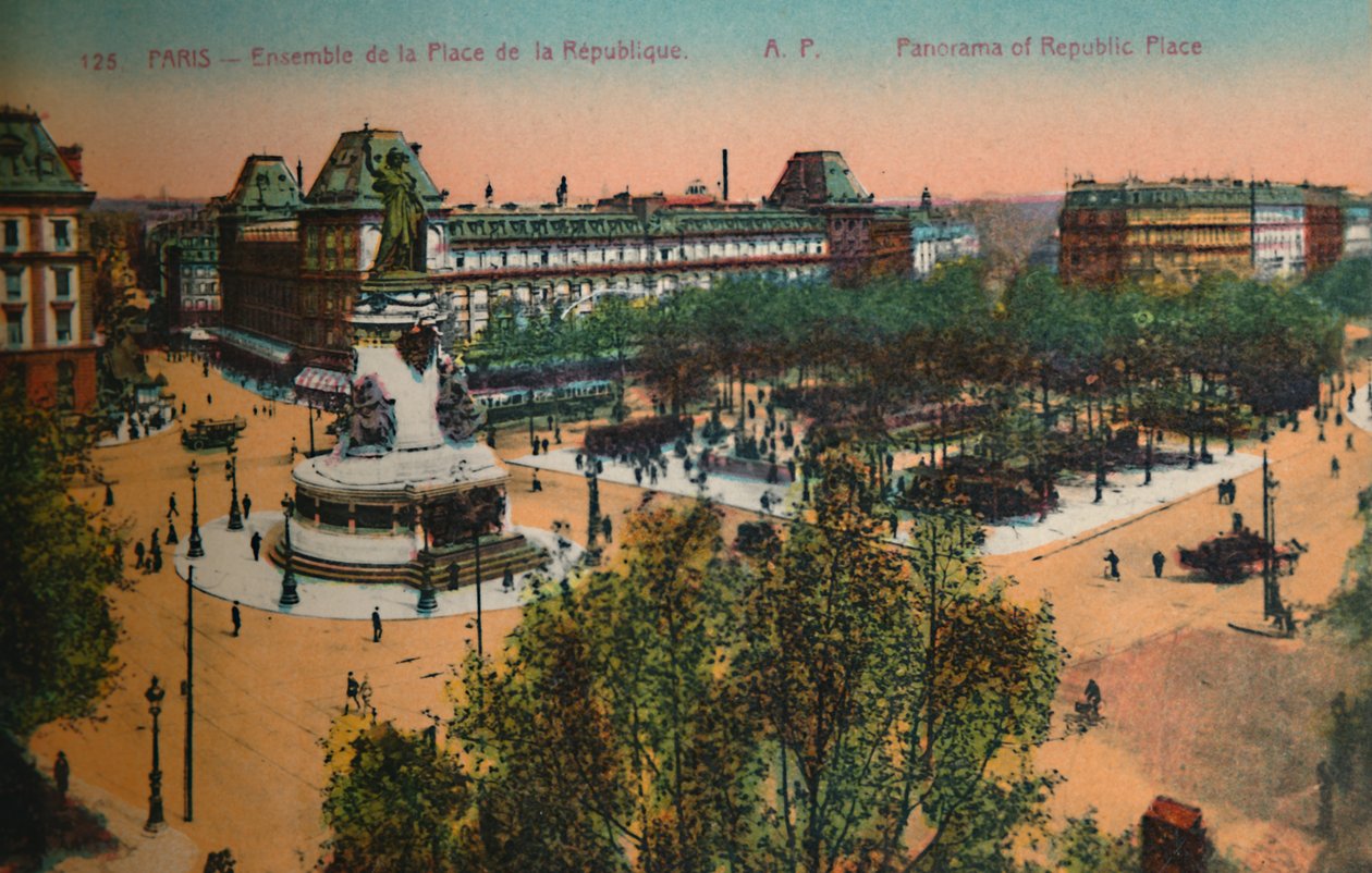 Panorama af Place de la Republique, Paris, c1920 af Unbekannt