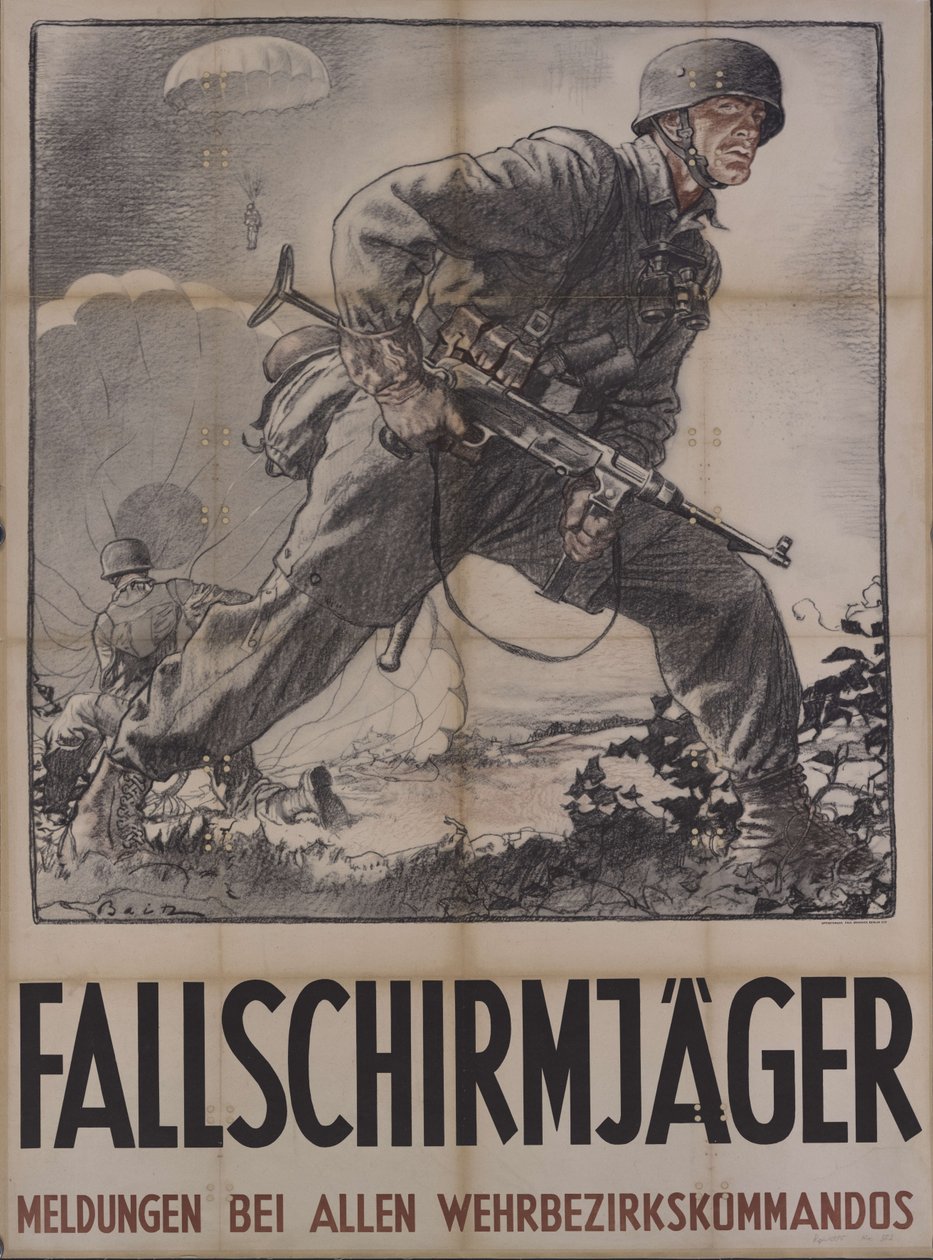 Faldskærmssoldat, 1942. af Unbekannt