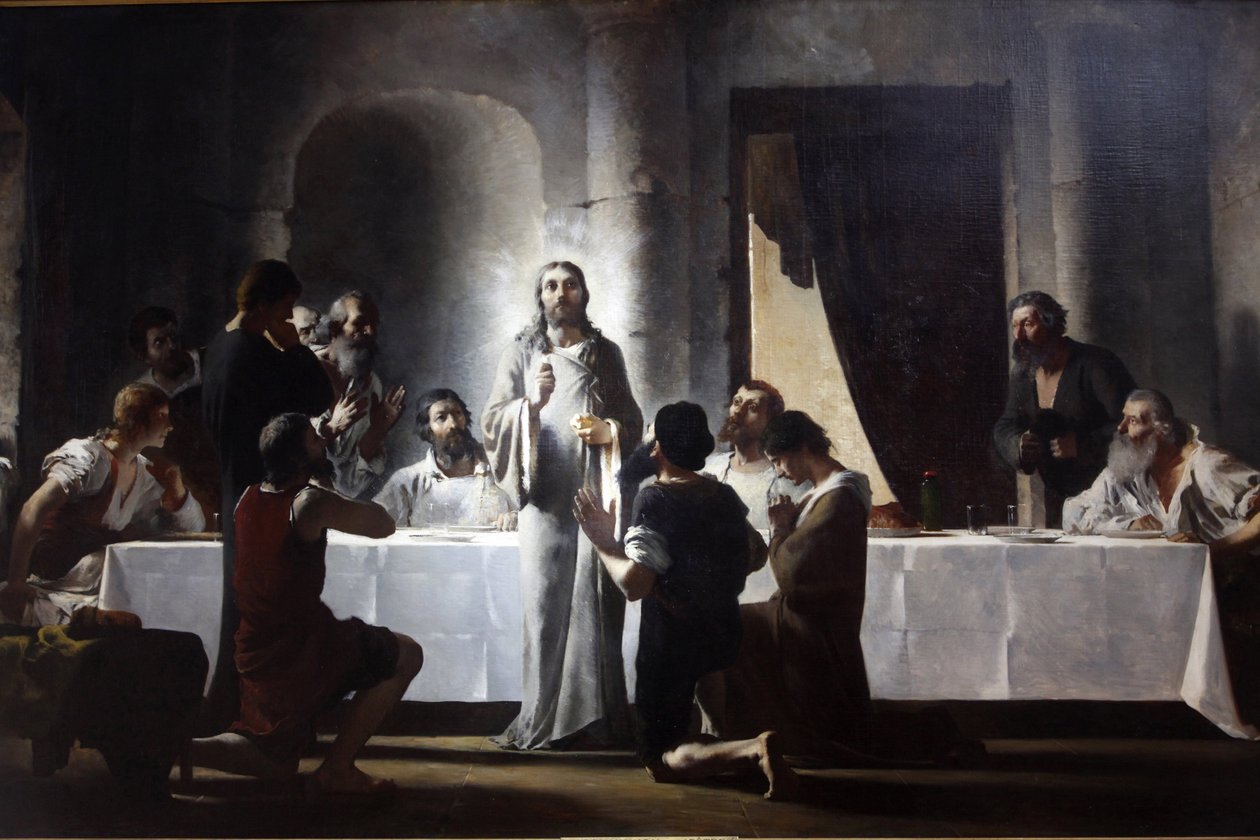 Paris, Frankrig Saint-Francois-Xavier Church Den sidste aftensmad af Henri Lerolle af Unbekannt