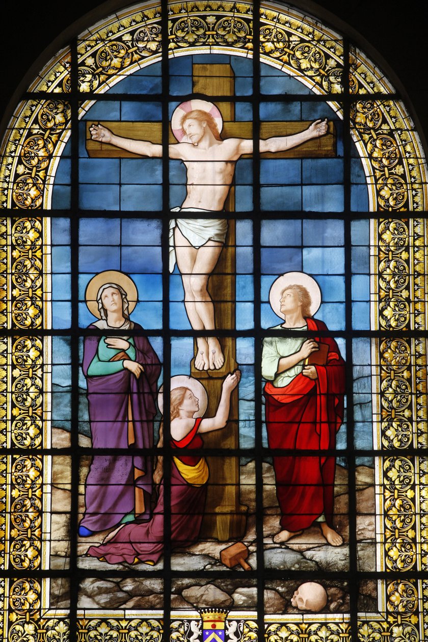 Paris, Frankrig Saint Roch kirke farvet glas: Kristus på korset, Paris, Frankrig af Unbekannt