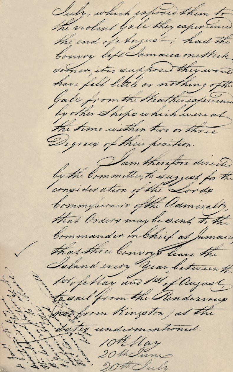 Del af brev dateret 31. december 1806 fra Lloyds til Admiralitetet, 1928 af Unbekannt