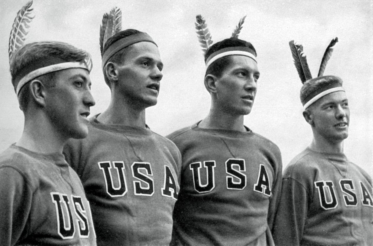 En del af den amerikanske guldmedaljevindende roning otte, OL i Berlin, 1936 af Unbekannt