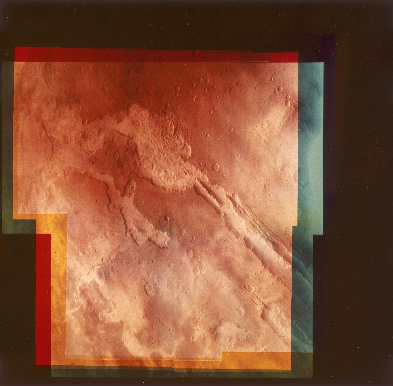 En del af Grand Canyon, Marineris Vallis, på Mars, 1976 af Unbekannt