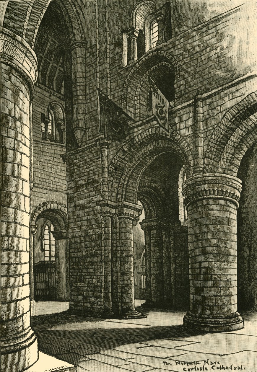 En del af skibet, Carlisle Cathedral, 1898. af Unbekannt