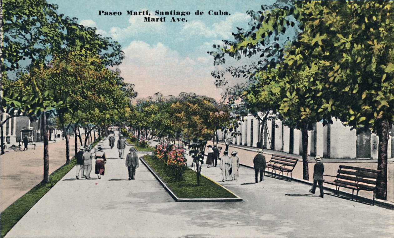 Paseo Martí, Santiago de Cuba, c1910. af Unbekannt