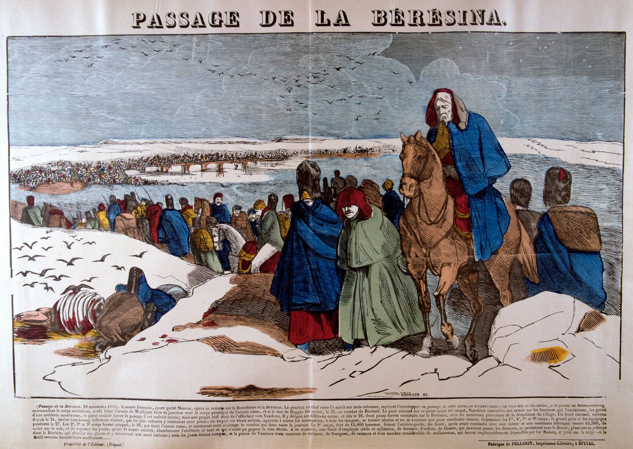 Passage af Berezina, 28. november 1812, 19. århundrede af Unbekannt