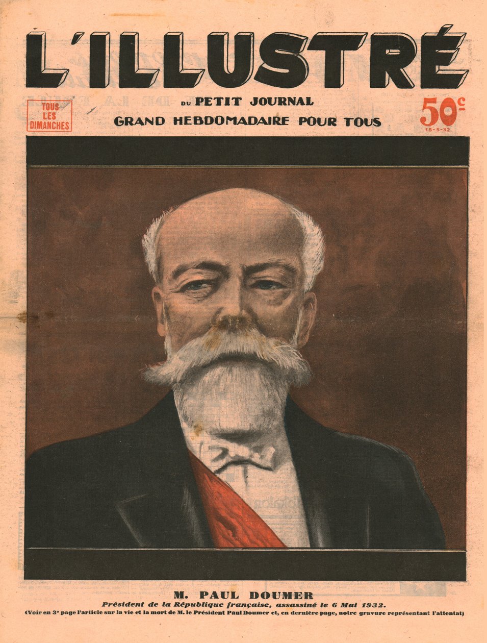 Paul Doumer, præsident for den franske republik, myrdet den 6. maj 1932. af Unbekannt