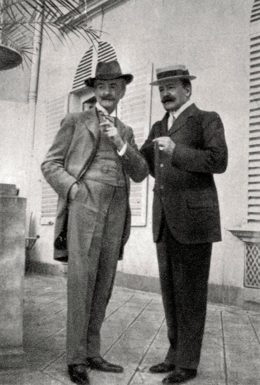 Paul Hervieu og Marcel Prevost, franske forfattere og dramatikere, 1905 af Unbekannt