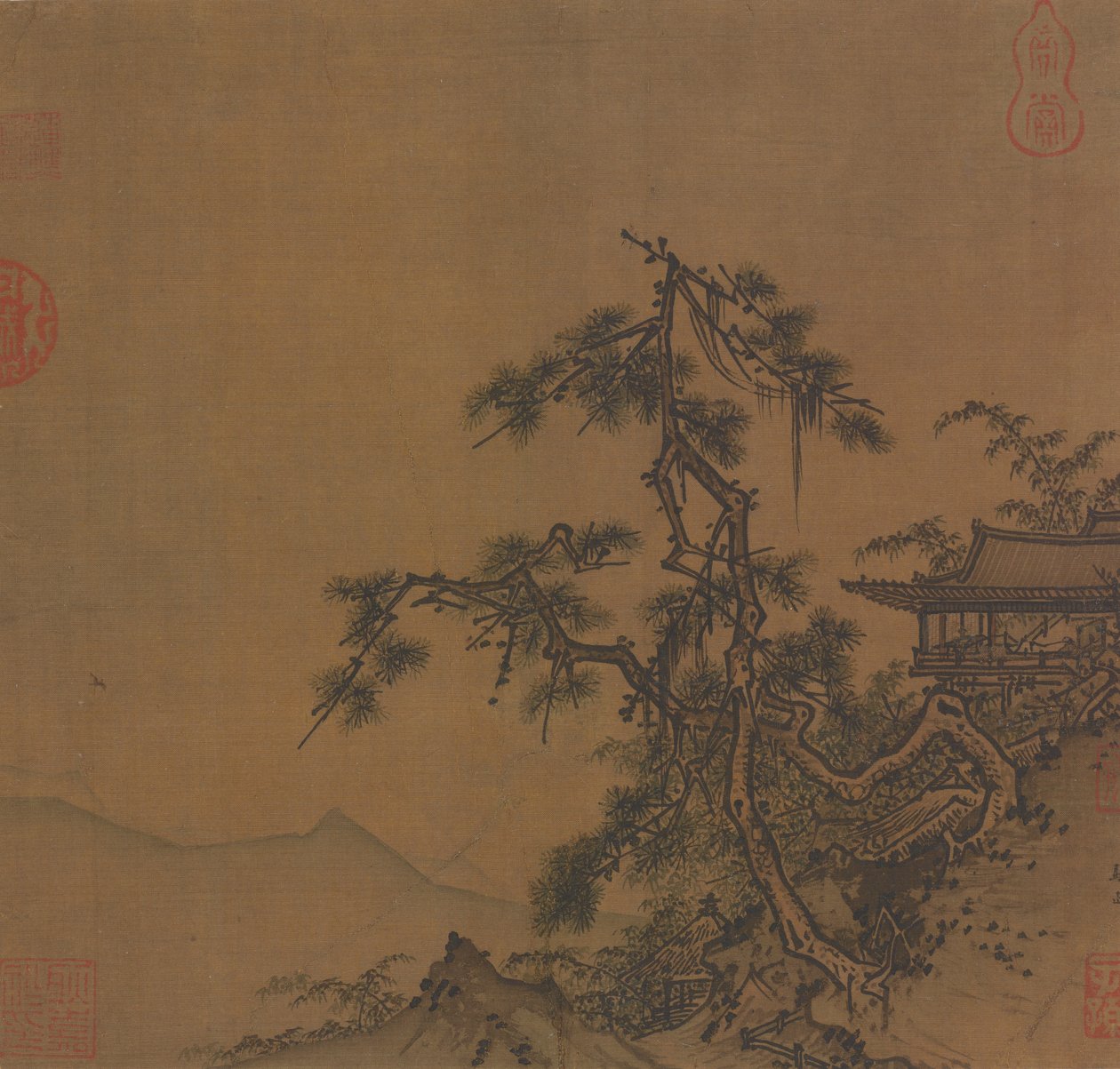 Pavillon på bjergsiden, Ming-dynastiet, 1400-tallet. af Unbekannt