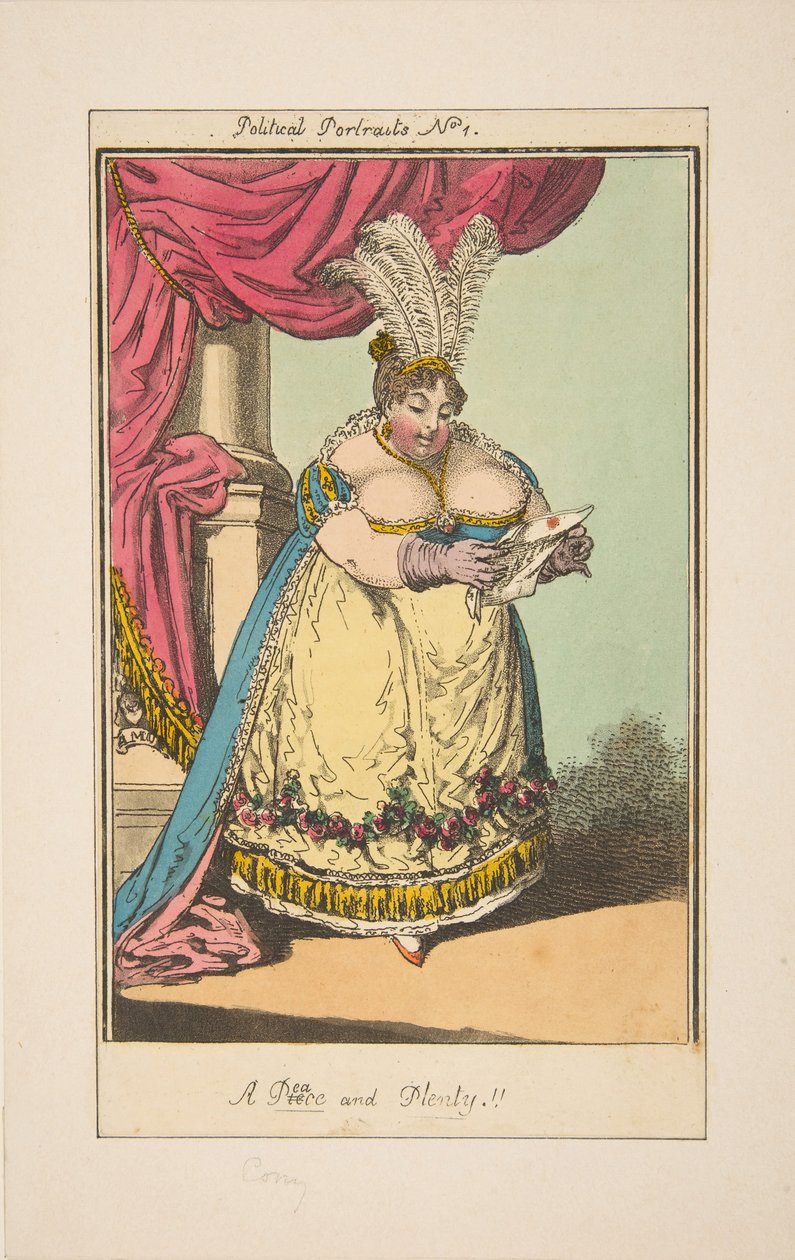 Peace Piece and Plenty Politiske Portrætter nr. 1, ca. 1820. af Unbekannt