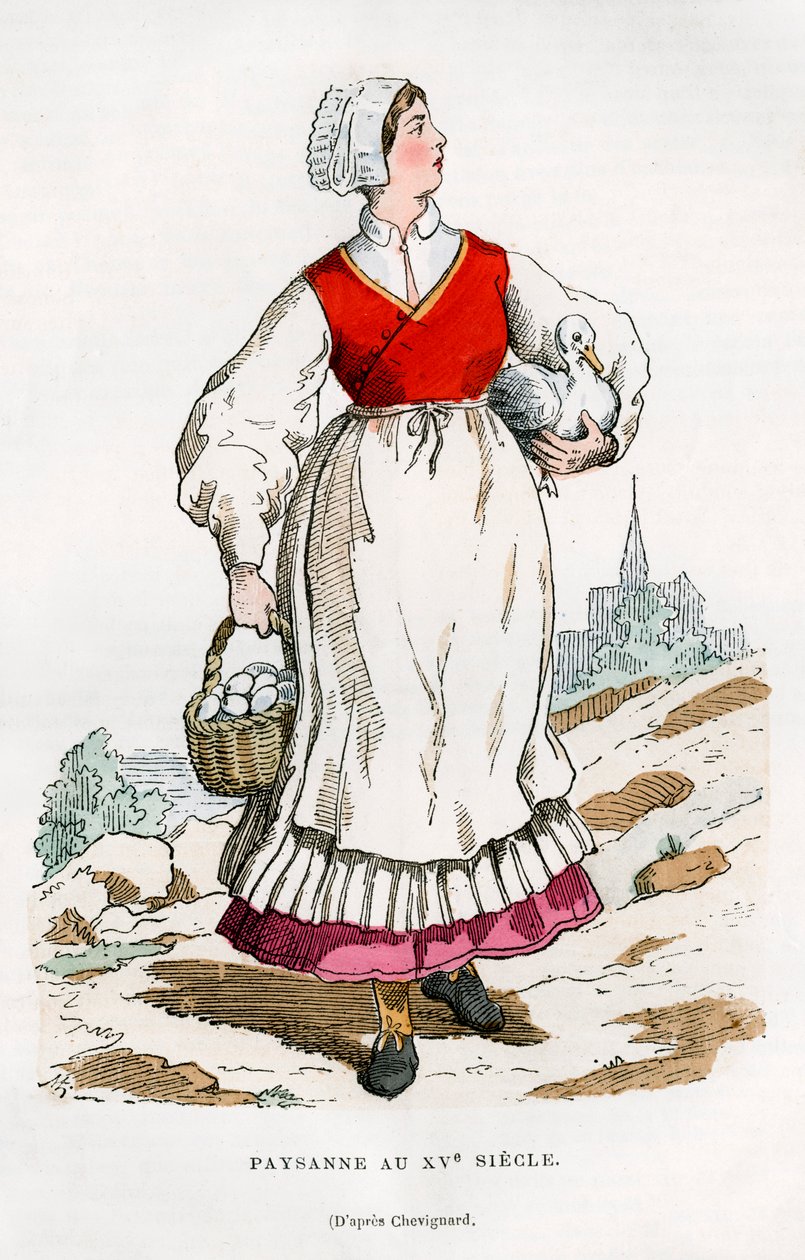 Bondekone, 1400-tallet 1882-1884 af Unbekannt