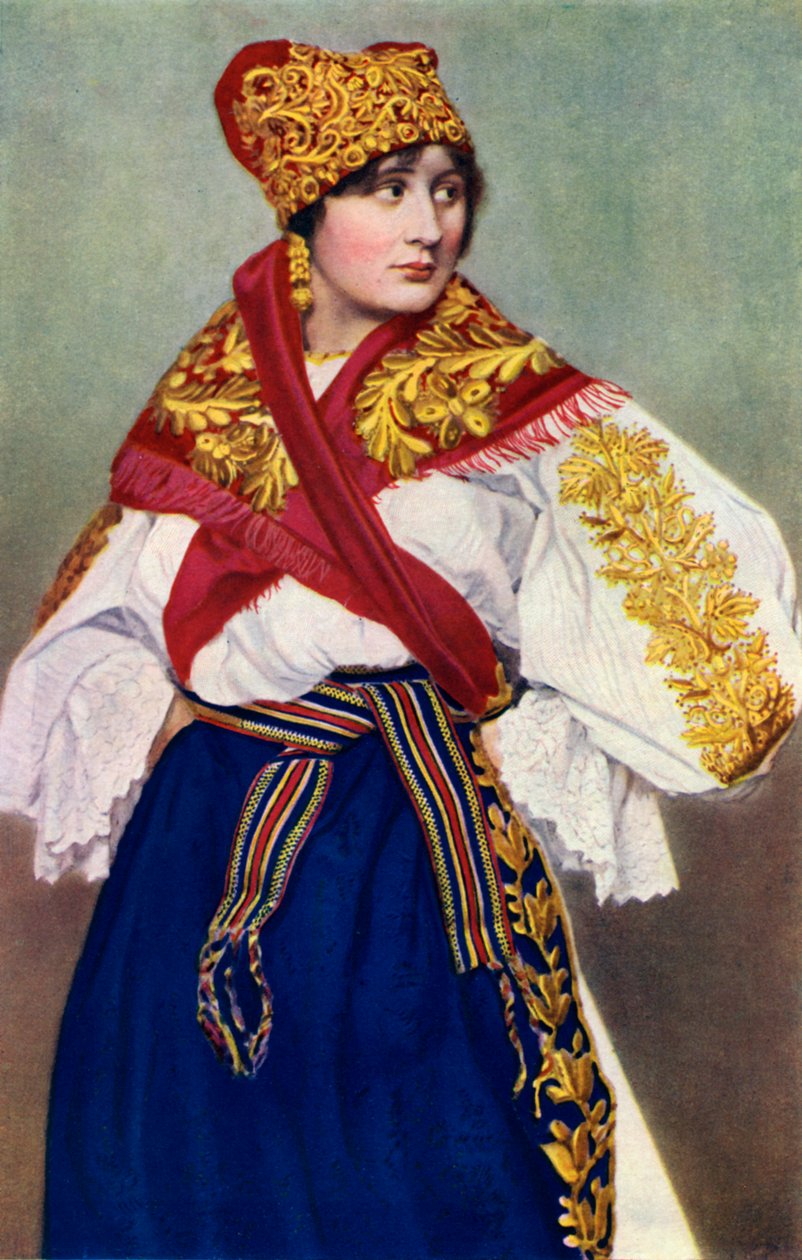 Bondekvinde i nationaldragt, Tjekkoslovakiet, 1922 af Unbekannt