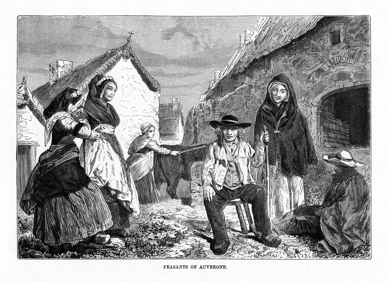 Bønder i Auvergne, Frankrig, 1800-tallet af Unbekannt
