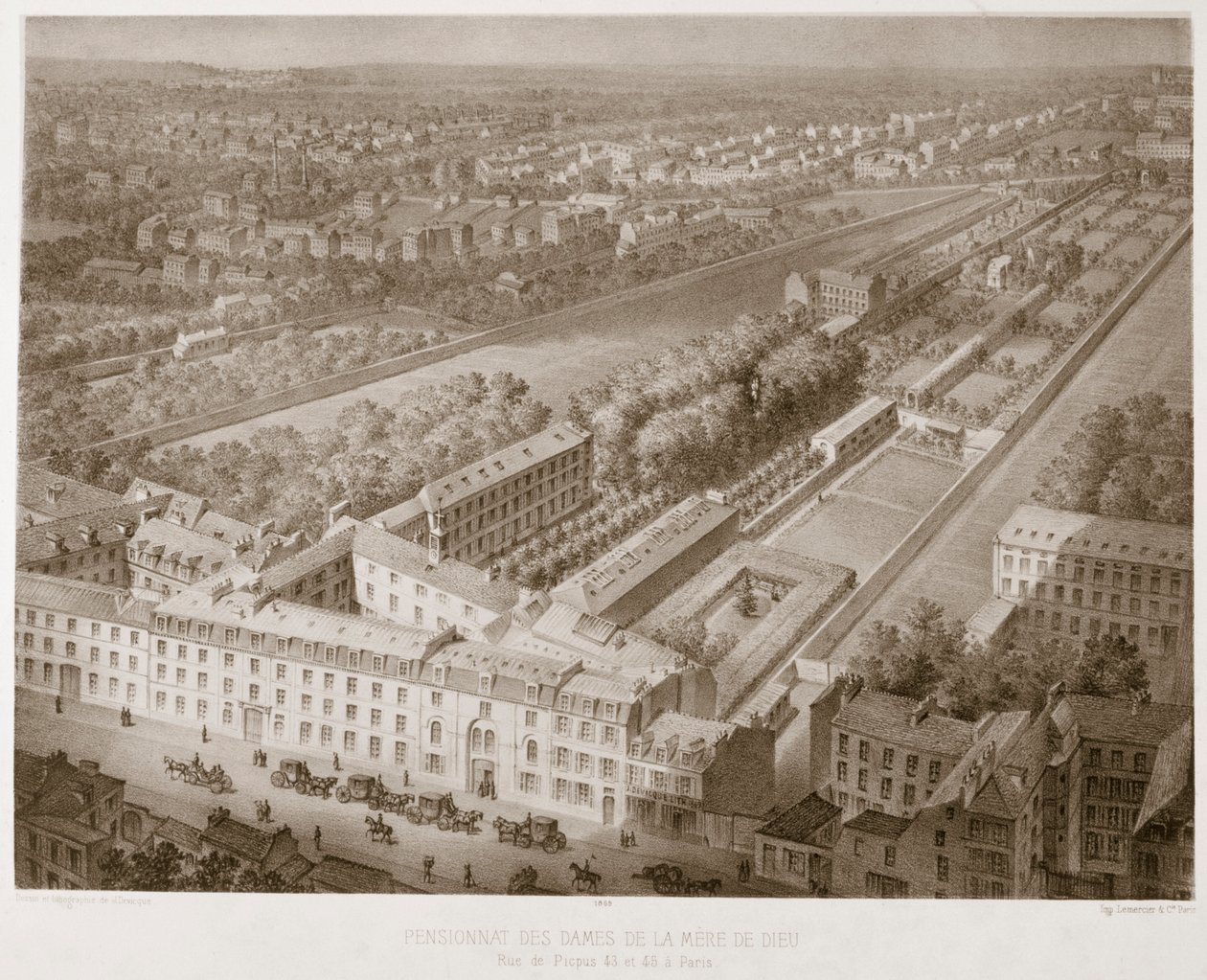 Kostskole for Guds moders damer, Paris, 1867 af Unbekannt