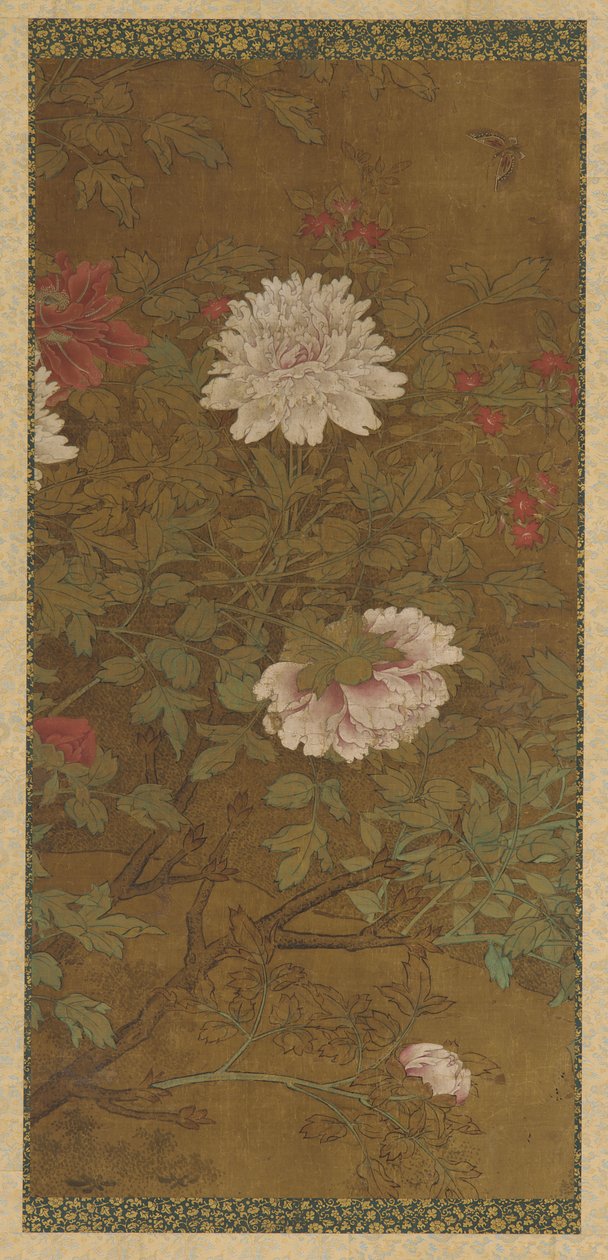 Pæoner og sommerfugle, Ming-dynastiet, 1368-1644. af Unbekannt