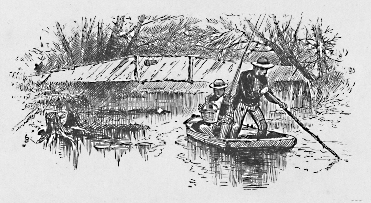 Aborre-fiskeri på søen, 1883 af Unbekannt