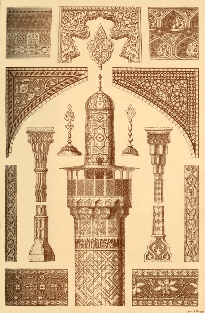 Persisk arkitektonisk ornament, 1898. af Unbekannt
