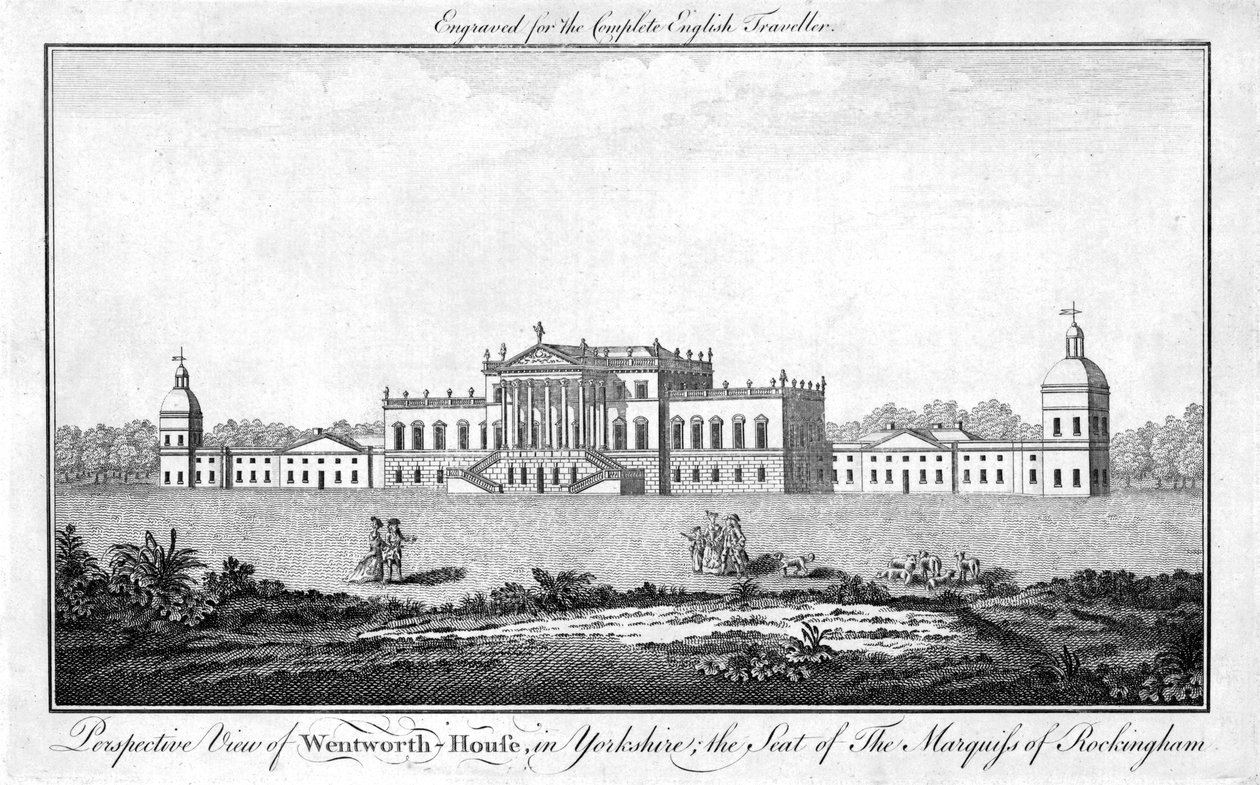 Perspektiv udsigt over Wentworth-House i Yorkshire, sæde for Marquess of Rockingham, 1771 af Unbekannt