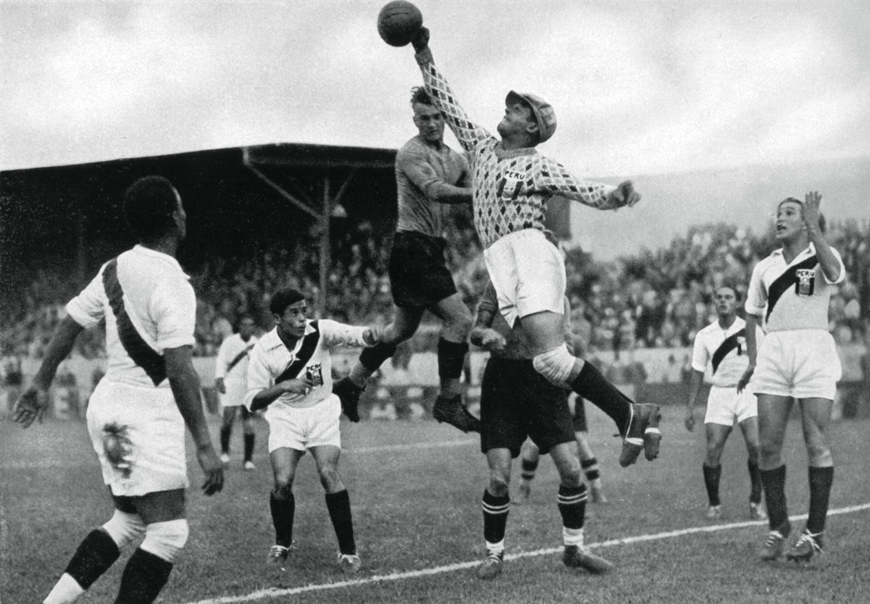 Perus olympiske fodboldhold i aktion, OL i Berlin, 1936 af Unbekannt