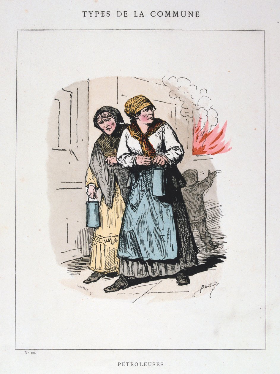 Petroleuses, Paris Kommune, 1871. af Unbekannt