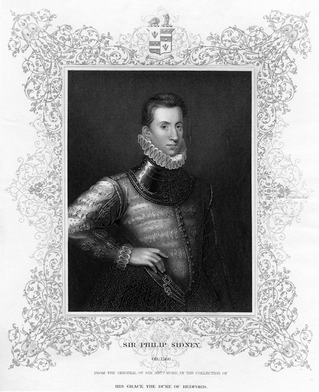 Philip Sidney, engelsk soldat, statsmand, digter og protektor for digtere fra det 16. århundrede, c1840 af Unbekannt