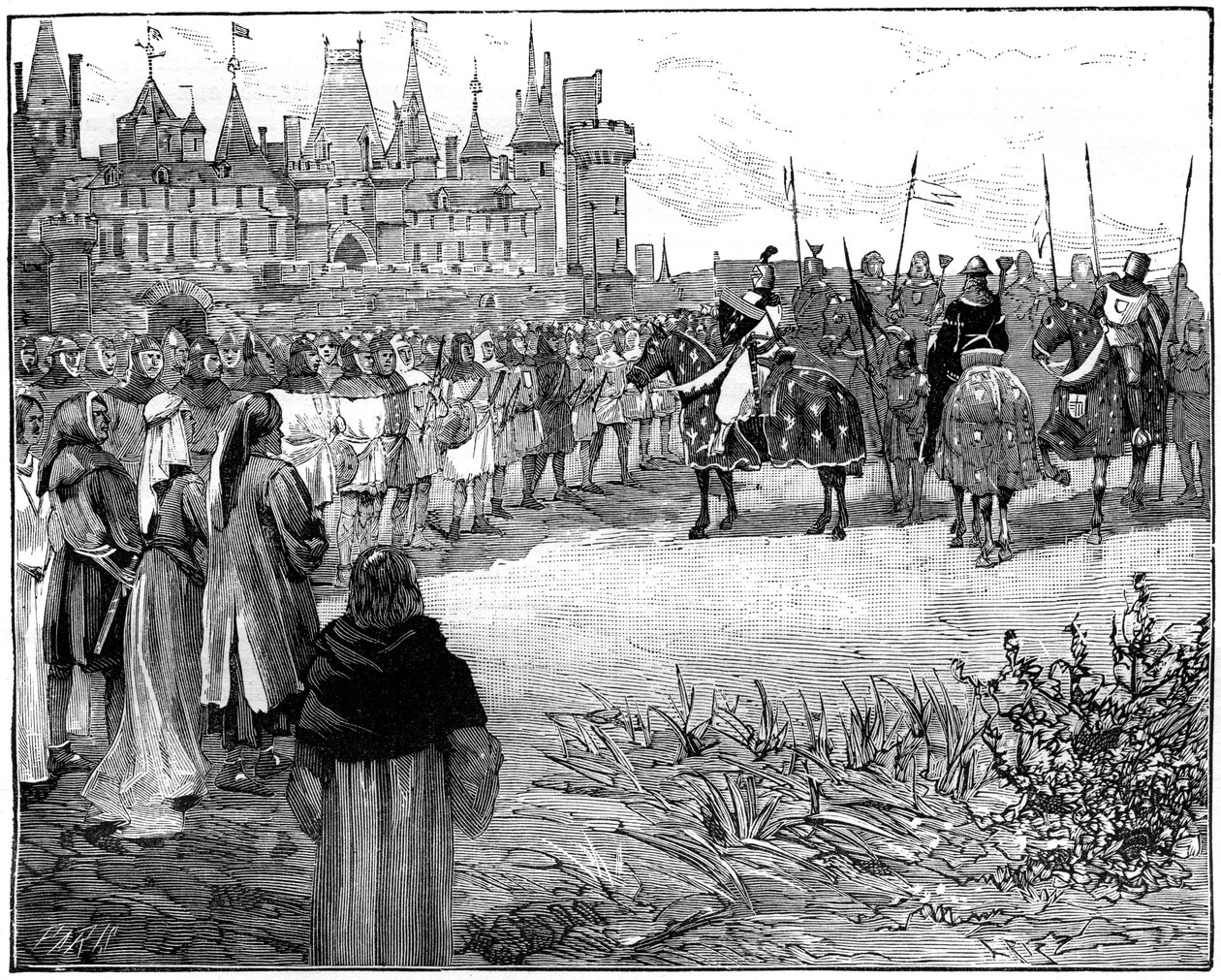 Filip den Messe gennemgår fem tusind parisere klar til at bære våben, c1285-1314 1882-1884 af Unbekannt
