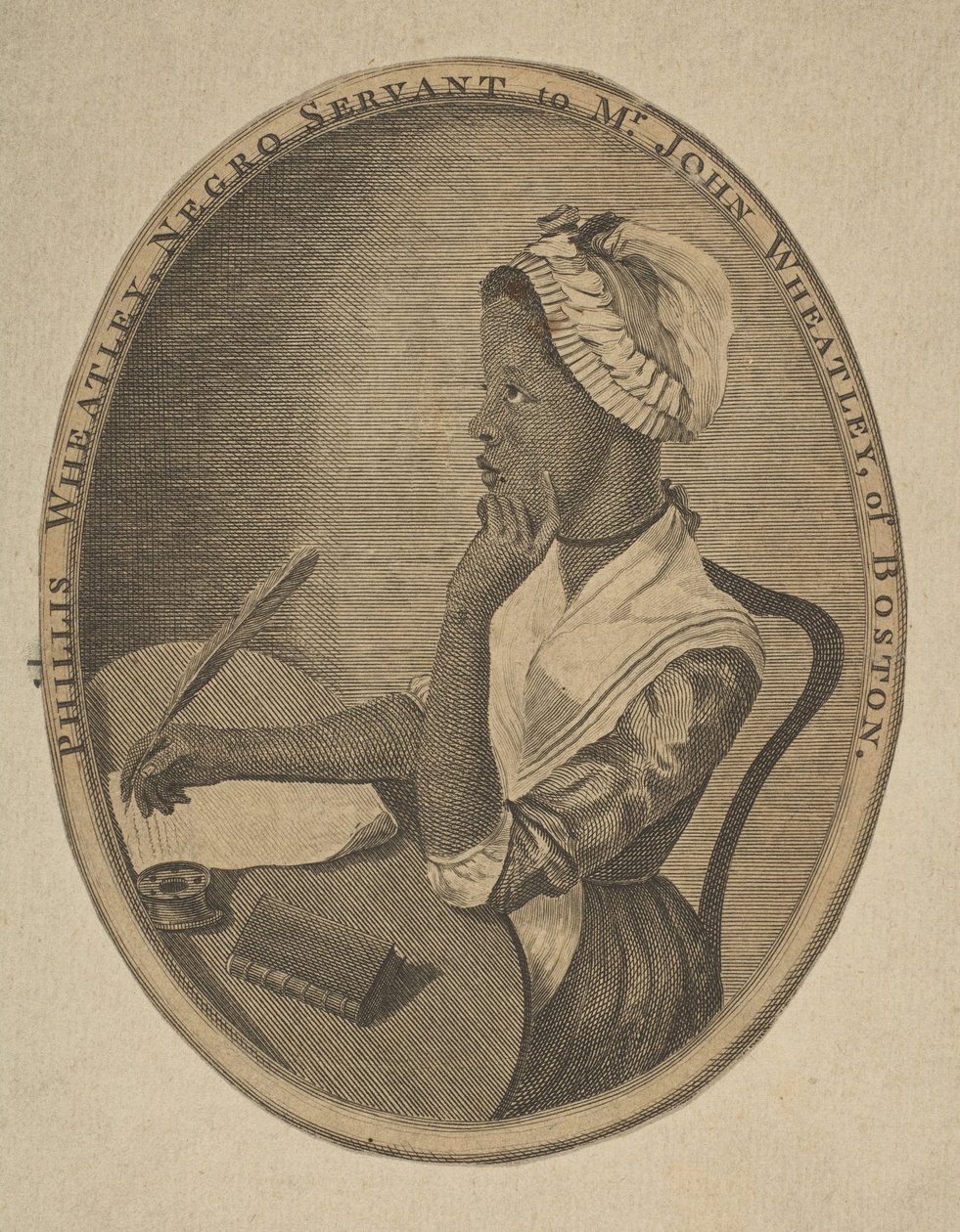 Phillis Wheatley, sort tjener for Mr. John Wheatley fra Boston, ca. 1773. af Unbekannt