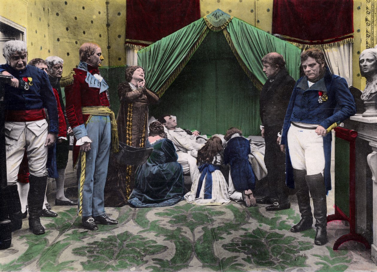 Fotografisk fremstilling af Napoleons død på St. Helena af Unbekannt