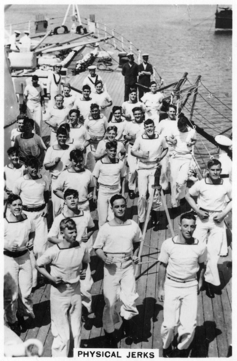 Fysiske ryk, motion ombord på HMS Devonshire, 1937 af Unbekannt