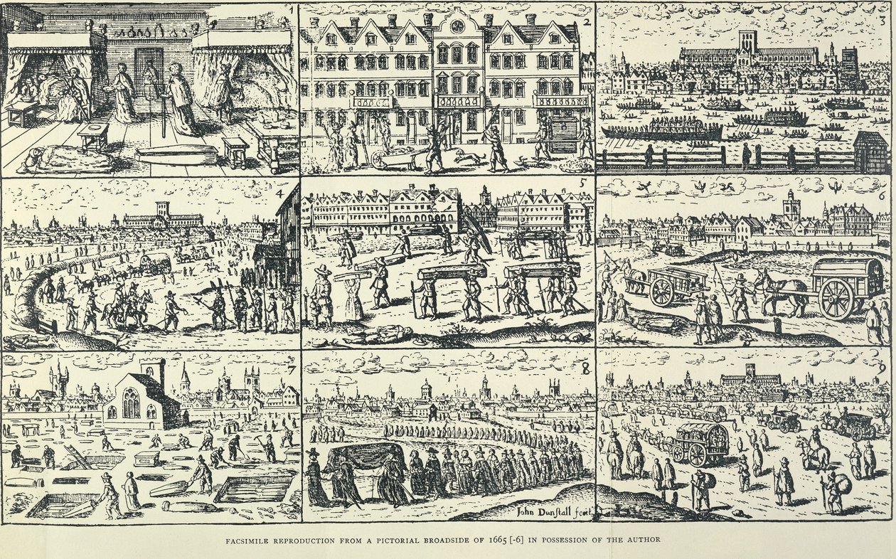 Billedskildring af den store pest, 1665 af Unbekannt