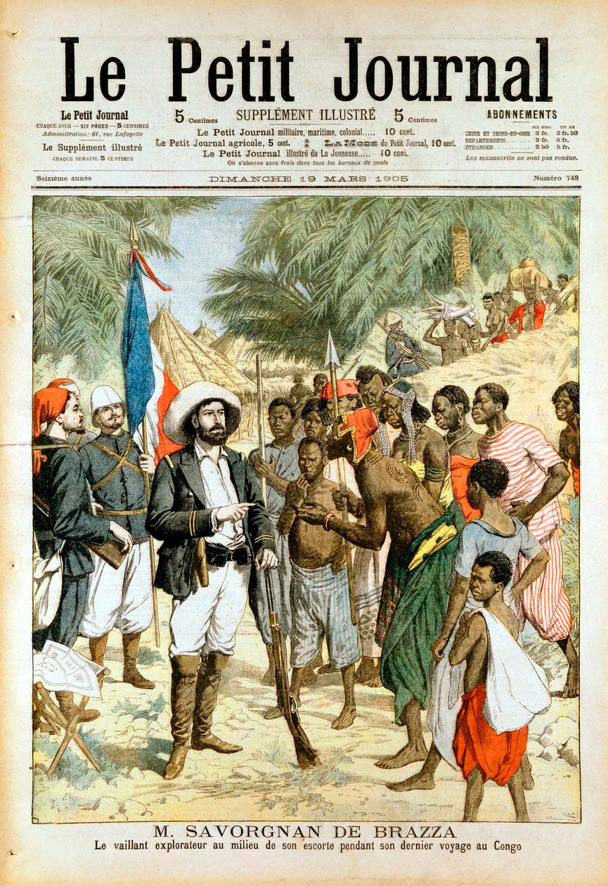 Pierre-Paul-Francois-Camille Savorgnan de Brazza, fransk opdagelsesrejsende og grundlægger af Brazzaville, 1905 af Unbekannt