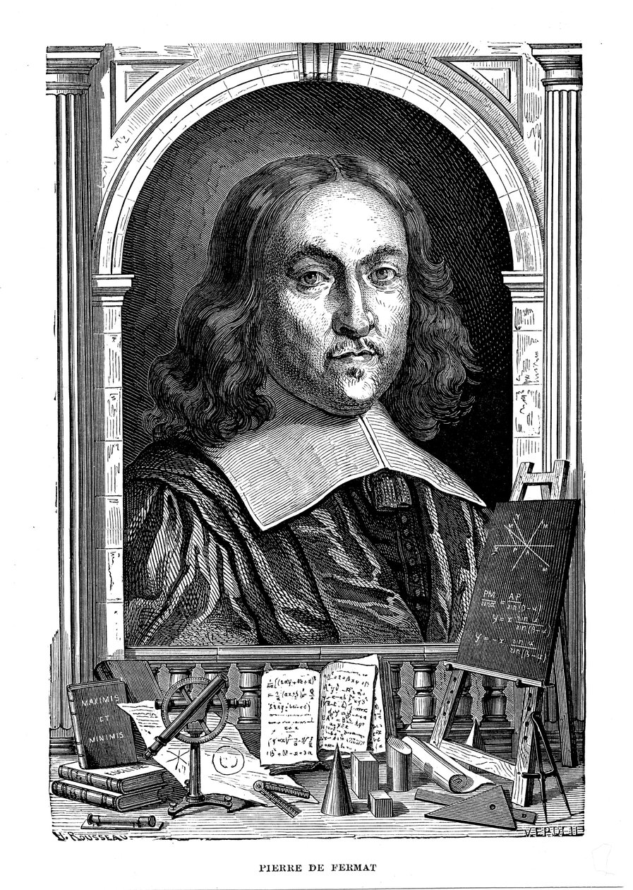 Pierre de Fermat, fransk matematiker fra det 17. århundrede, 1870 af Unbekannt