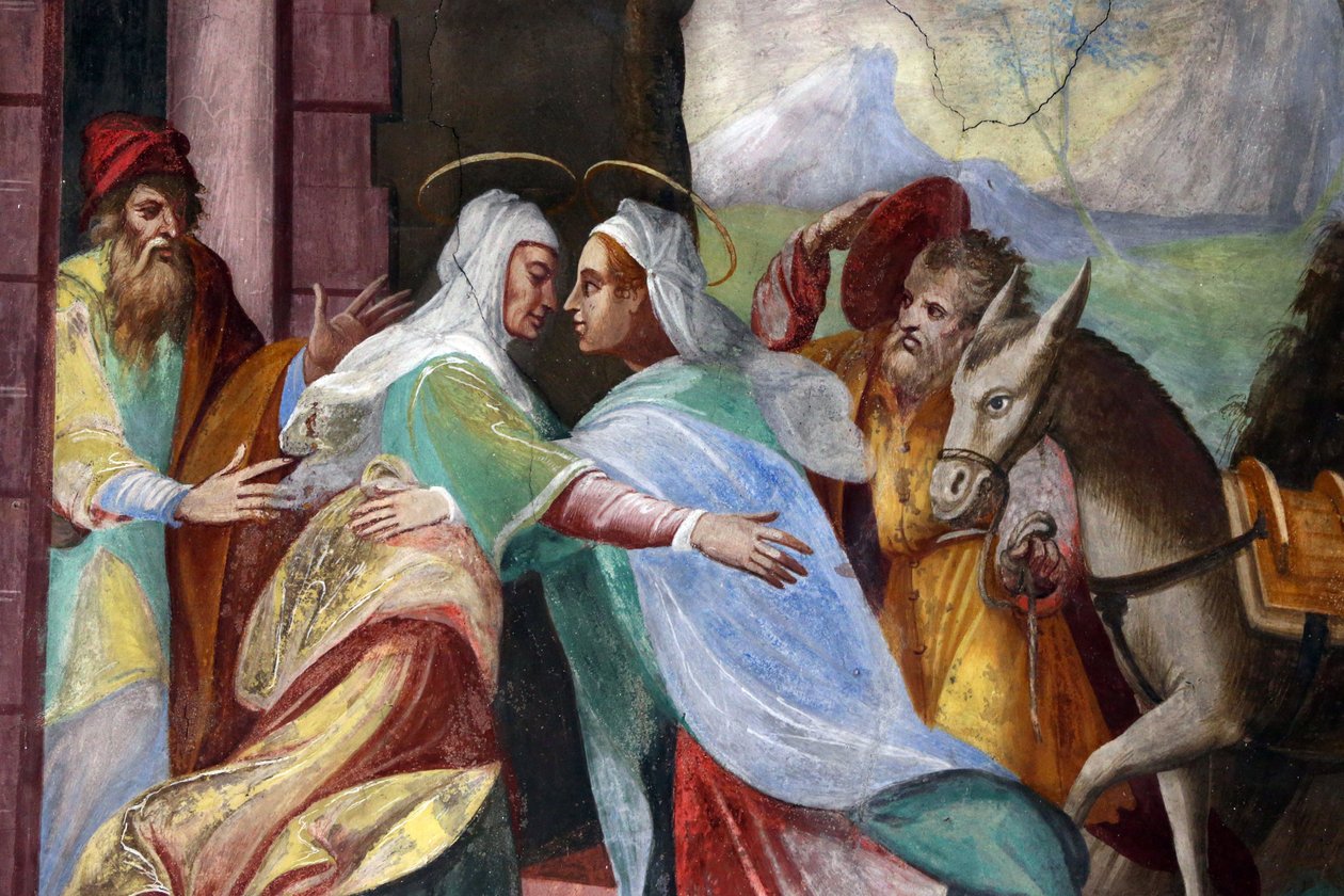 Pilgrimskirke Madonna del Sasso. Besøget er Marias besøg med Elizabeth som optaget i Lukasevangeliet, 20160508, Orselina, Schweiz af Unbekannt