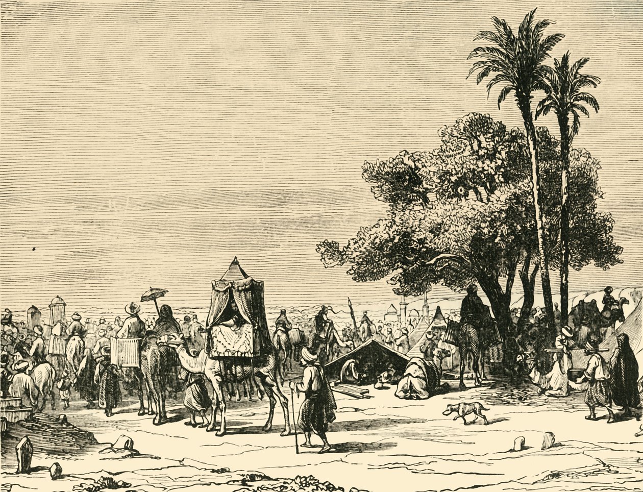 Pilgrimme på rejse til Mekka, 1890. af Unbekannt
