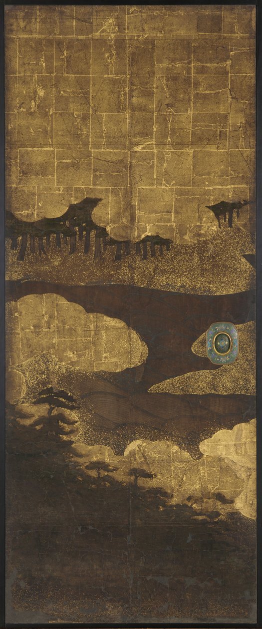 Fyrretræer, vand og skyer, Edo-perioden, 1600-tallet. af Unbekannt