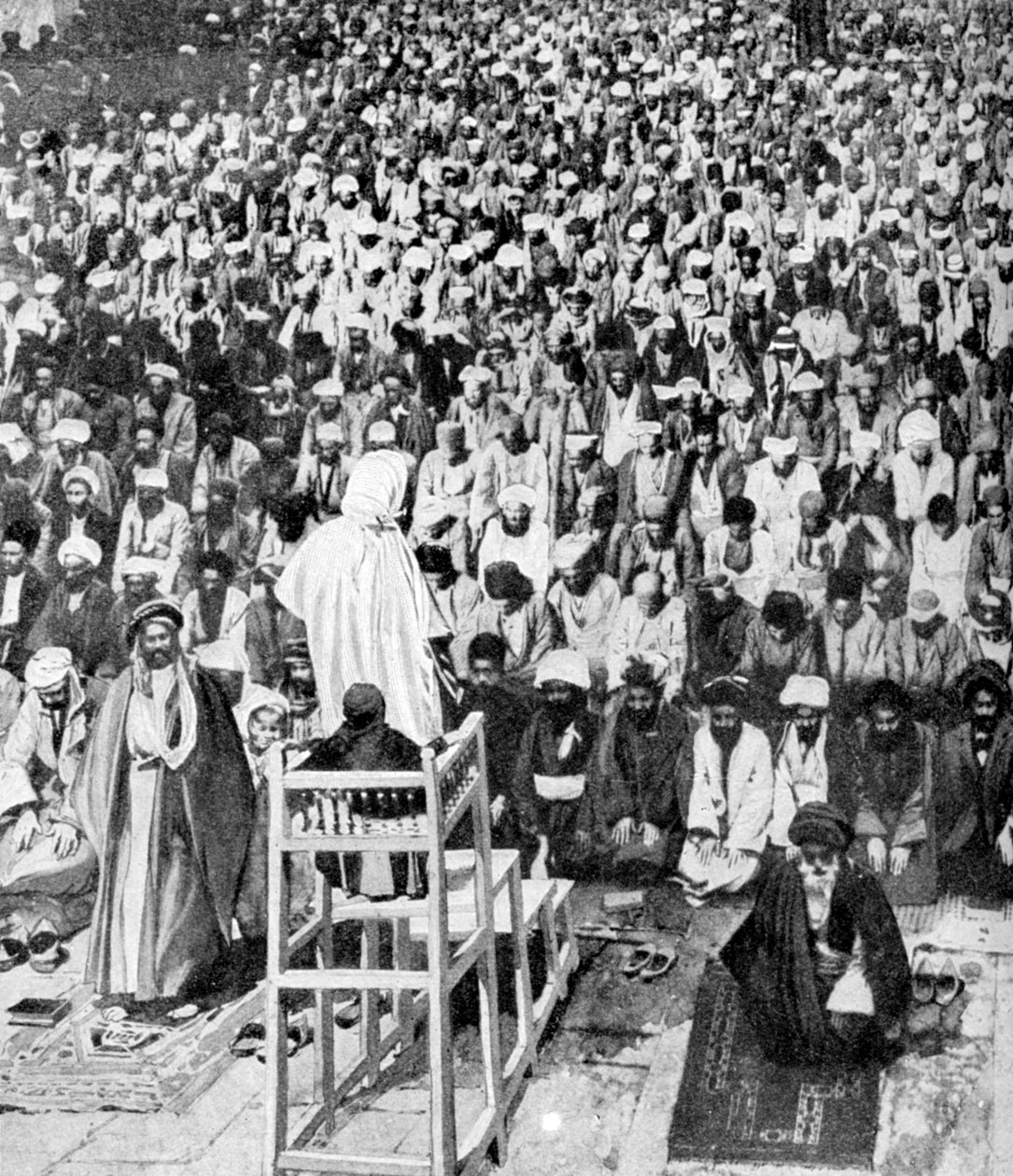 Fromme muslimer samledes ved Durbar of God, Mekka, Saudi-Arabien, 1922 af Unbekannt